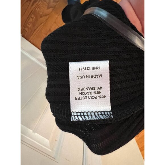 LNA Banx Cutout Black Ribbed Long Sleeve Straight Leg Jumpsuit Sz Small NWT - Picture 6 of 6